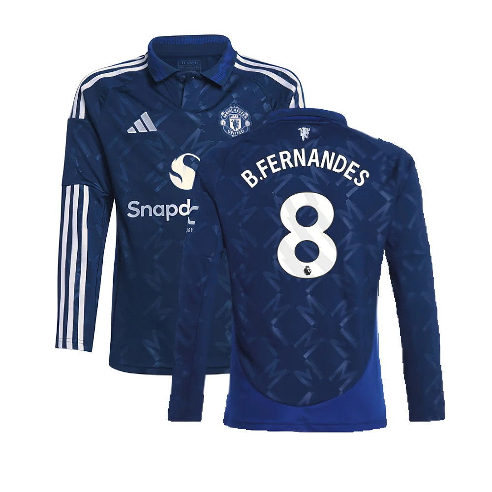 2024-2025 Man Utd Long Sleeve Away Shirt (Kids) (B.Fernandes 8)_0