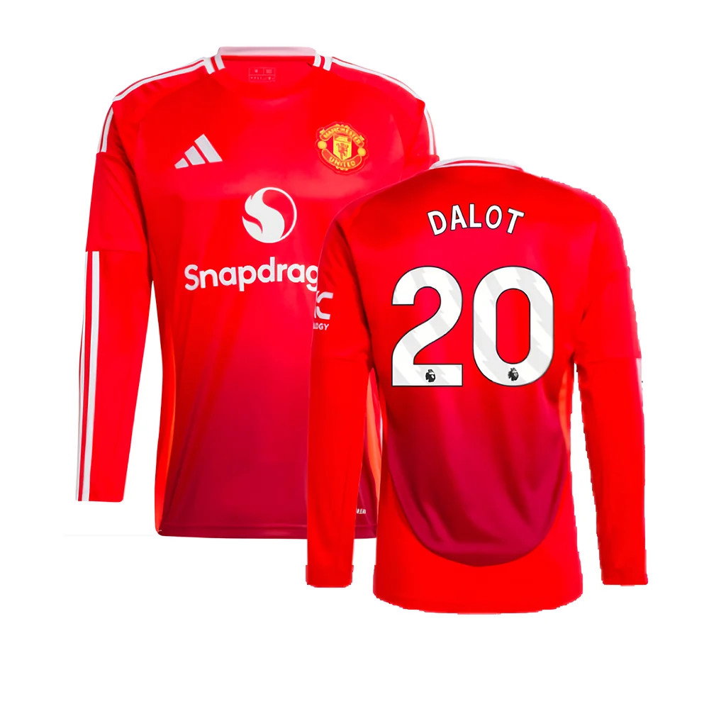 2024-2025 Man Utd Long Sleeve Home Shirt (Dalot 20)_0