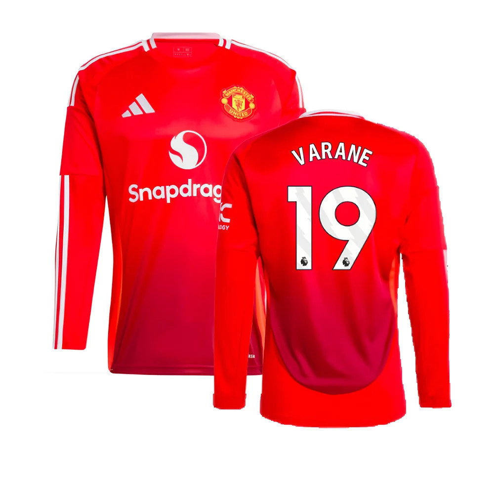 2024-2025 Man Utd Long Sleeve Home Shirt (Varane 19)_0