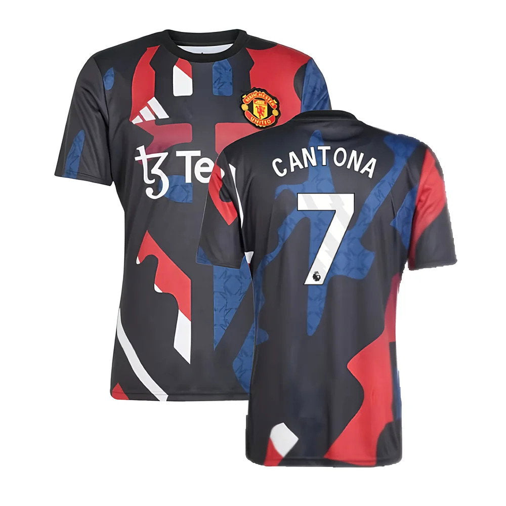 2024-2025 Man Utd Pre-Match Jersey (Black) (Cantona 7)_0