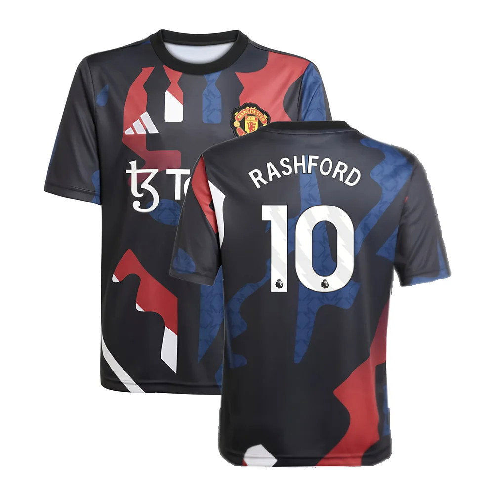 2024-2025 Man Utd Pre-Match Jersey (Black) - Kids (Rashford 10)_0