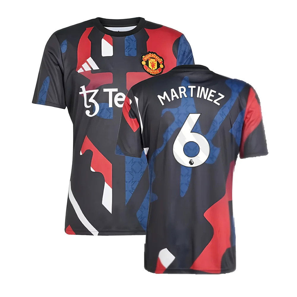2024-2025 Man Utd Pre-Match Jersey (Black) (Martinez 6)_0