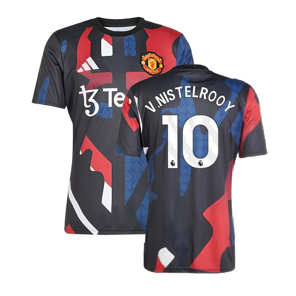 2024-2025 Man Utd Pre-Match Jersey (Black) (V.Nistelrooy 10)_0