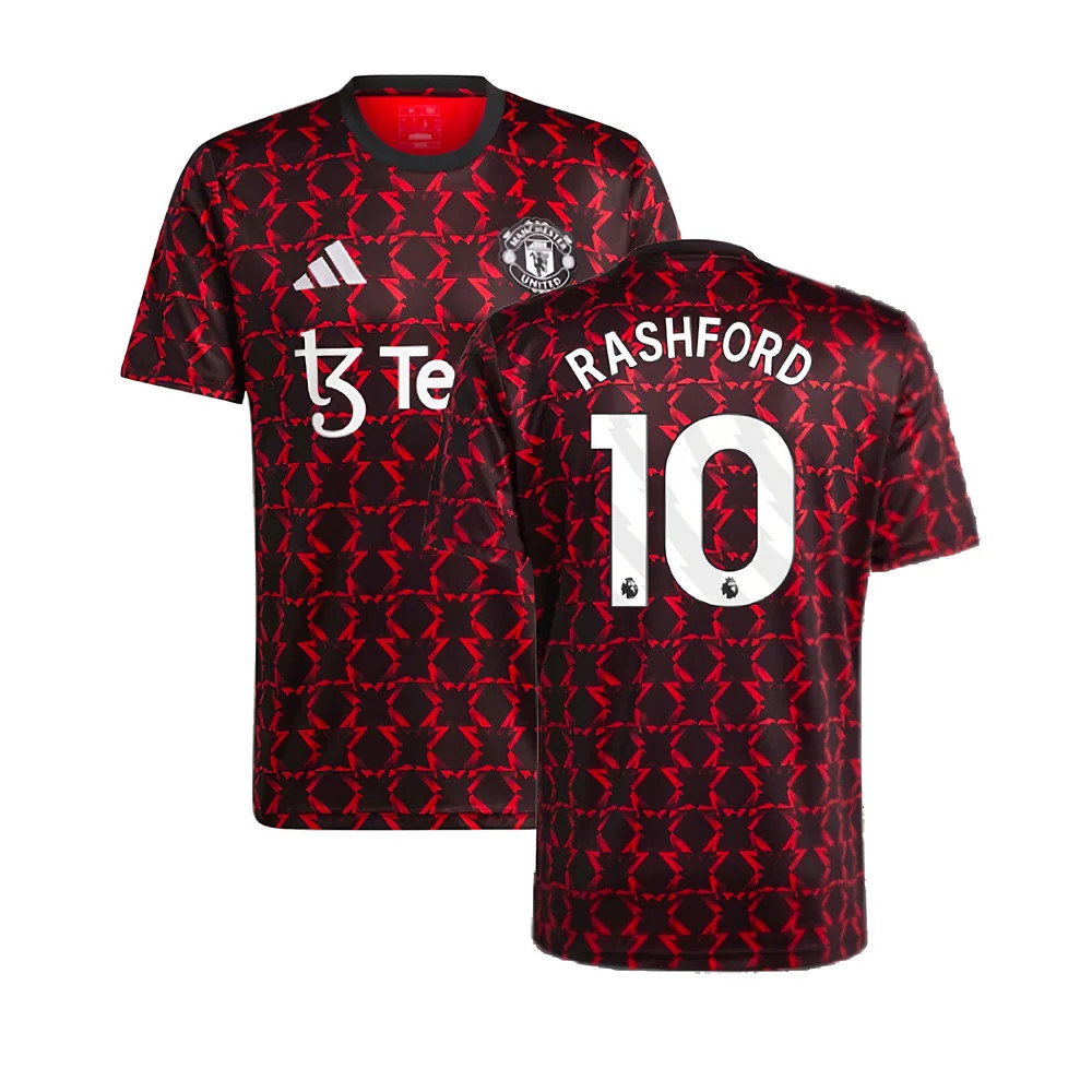 2024-2025 Man Utd Pre-Match Shirt (Black) (Rashford 10)_0