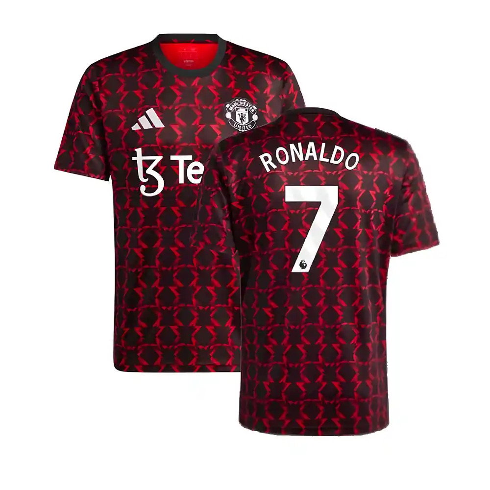 2024-2025 Man Utd Pre-Match Shirt (Black) (Ronaldo 7)_0