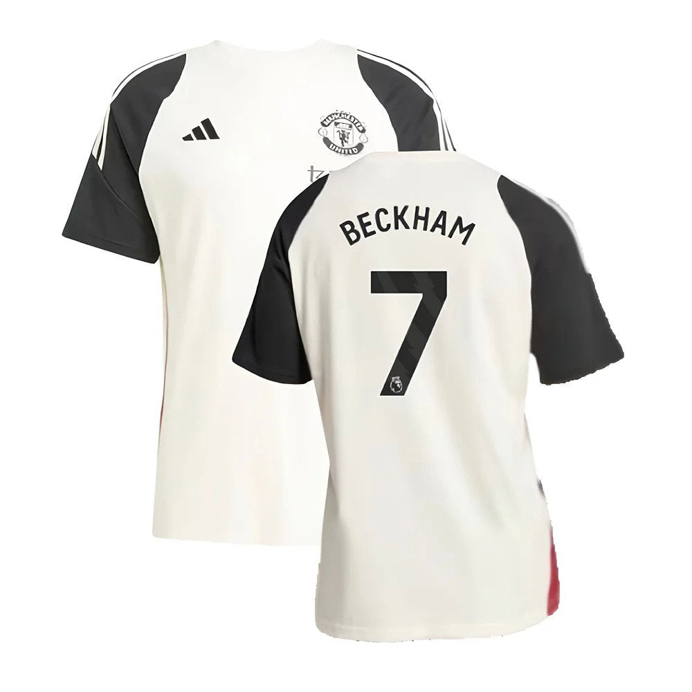2024-2025 Man Utd Training Tee (Off White) (Beckham 7)_0