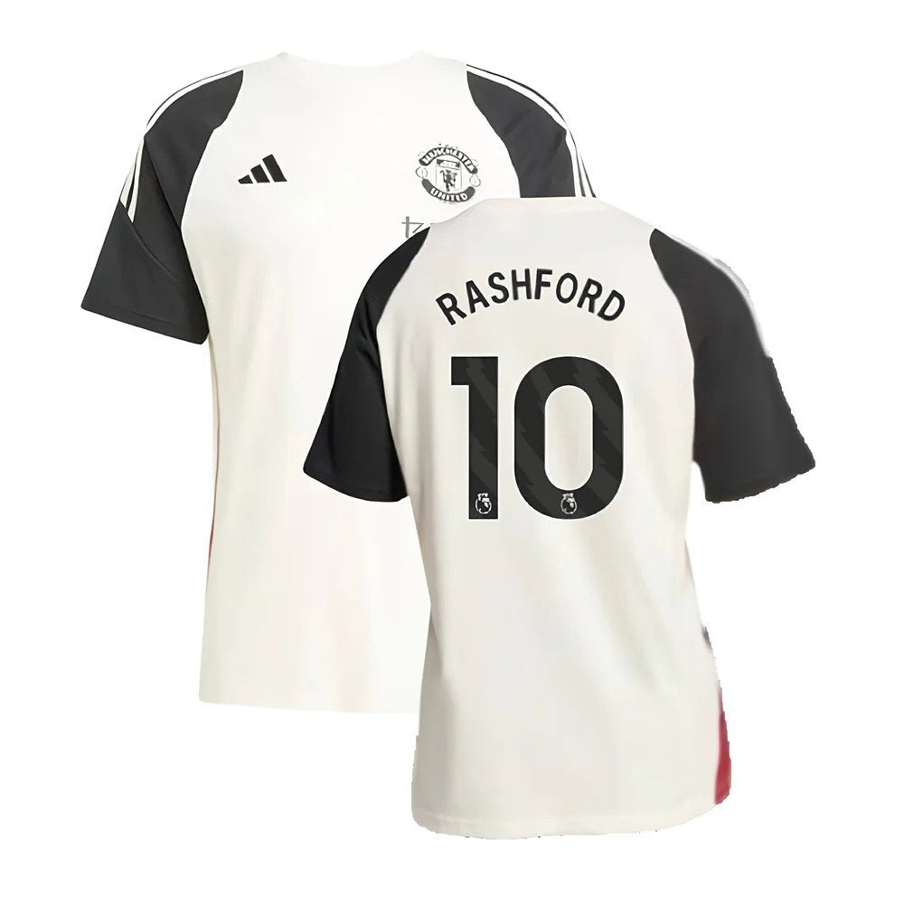 2024-2025 Man Utd Training Tee (Off White) (Rashford 10)_0