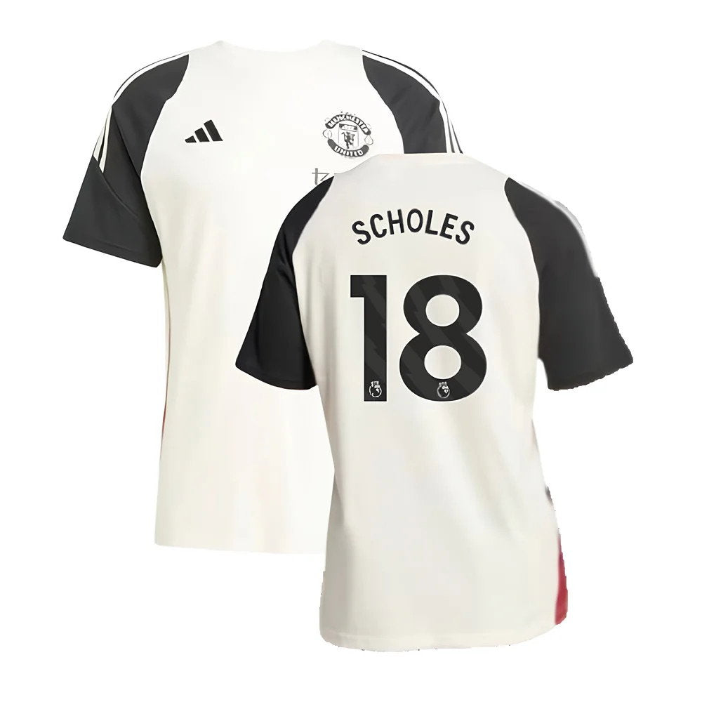 2024-2025 Man Utd Training Tee (Off White) (Scholes 18)_0