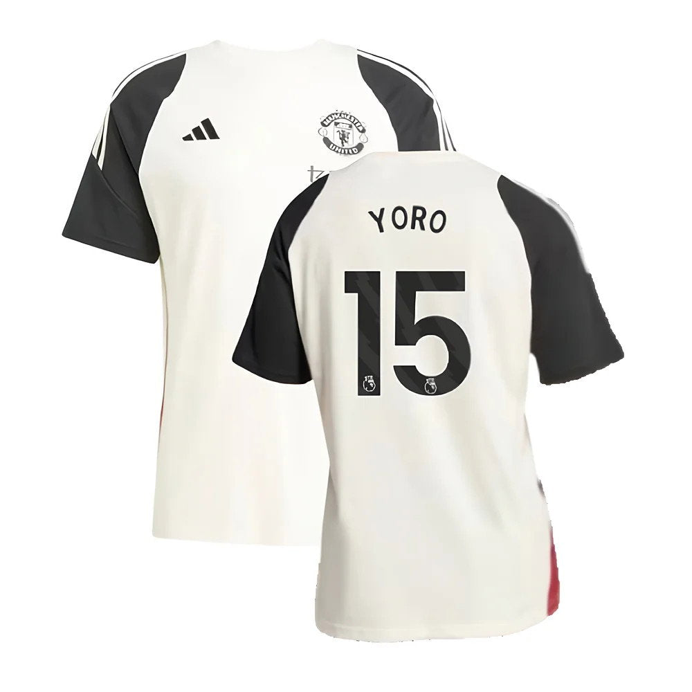 2024-2025 Man Utd Training Tee (Off White) (Yoro 15)_0