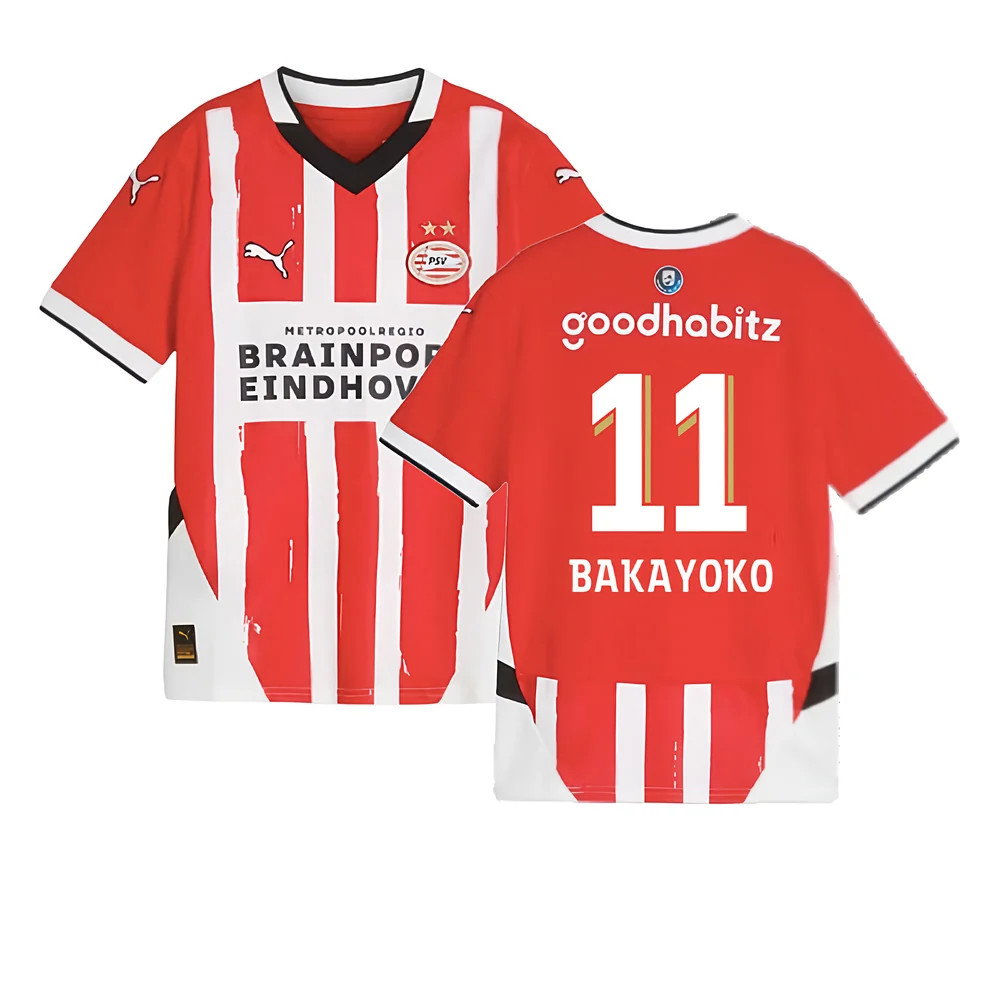 2024-2025 PSV Eindhoven Home Shirt (Kids) (Bakayoko 11)_0