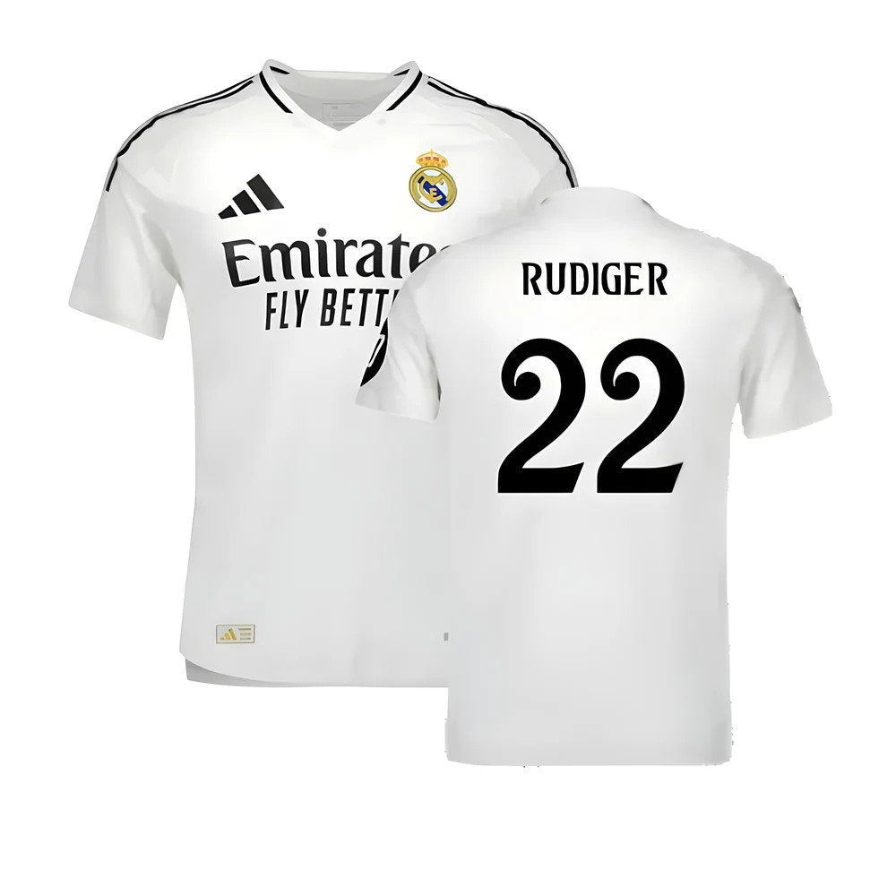 2024-2025 Real Madrid Authentic Home Shirt (Rudiger 22)_0