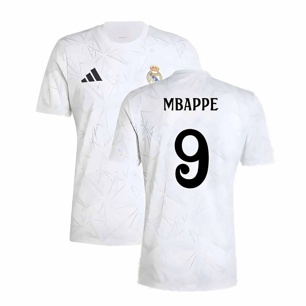 2024-2025 Real Madrid Pre-Match Shirt (White) (Mbappe 9)_0