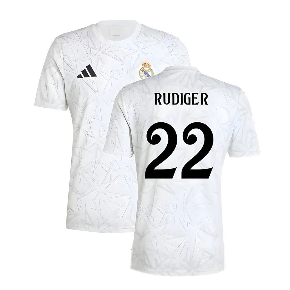 2024-2025 Real Madrid Pre-Match Shirt (White) (Rudiger 22)_0