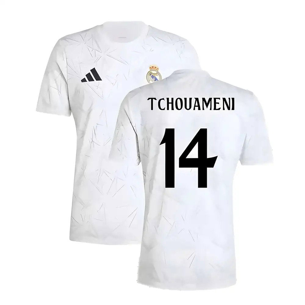 2024-2025 Real Madrid Pre-Match Shirt (White) (Tchouameni 14)_0