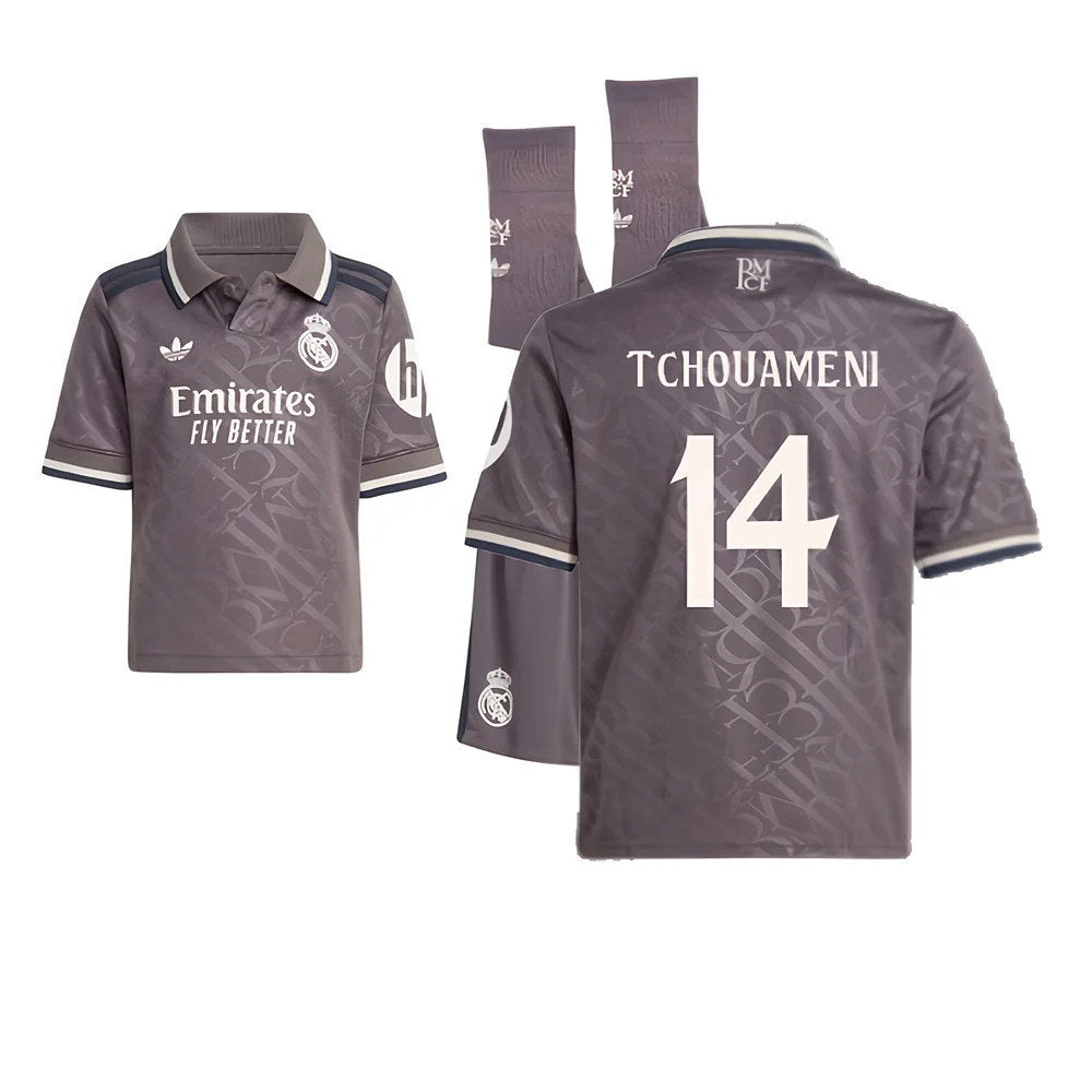 2024-2025 Real Madrid Third Youth Kit (Tchouameni 14)_0