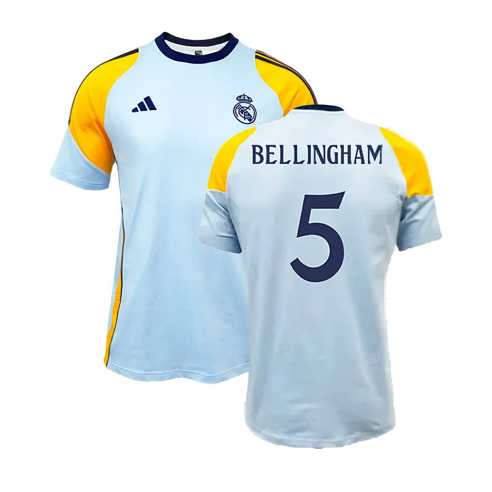 2024-2025 Real Madrid Training Tee (Glow Blue) (Bellingham 5)_0