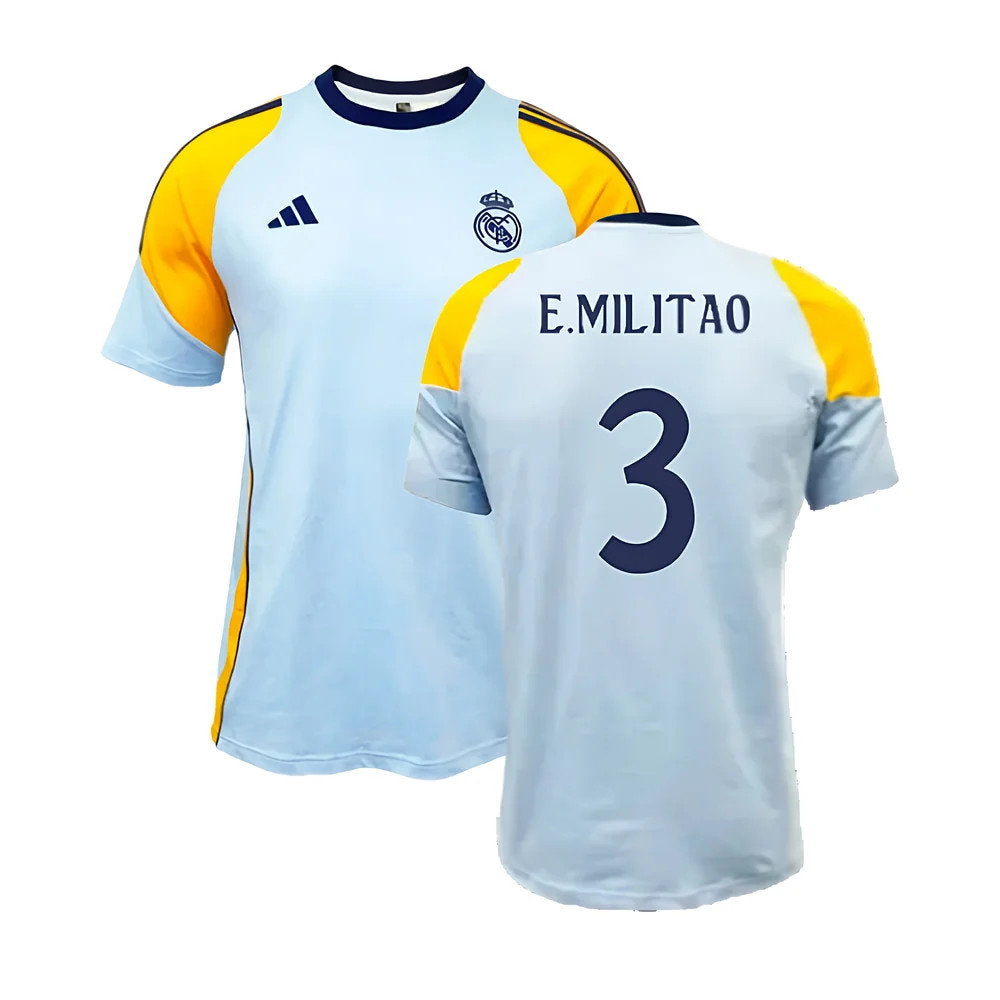 2024-2025 Real Madrid Training Tee (Glow Blue) (E.Militao 3)_0