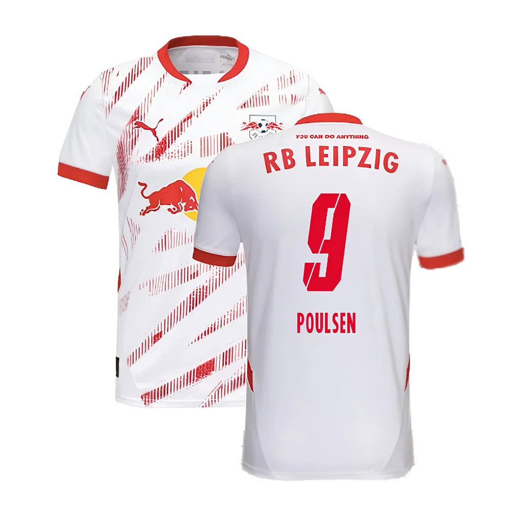 2024-2025 Red Bull Leipzig Home Shirt (Kids) (Poulsen 9)_0