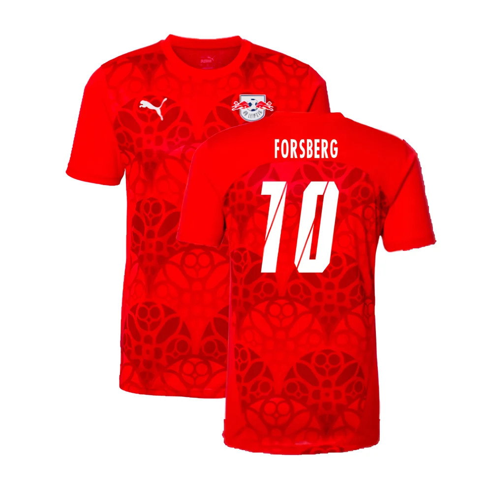2024-2025 Red Bull Leipzig Pre-Match Shirt (Red) (Forsberg 10)_0