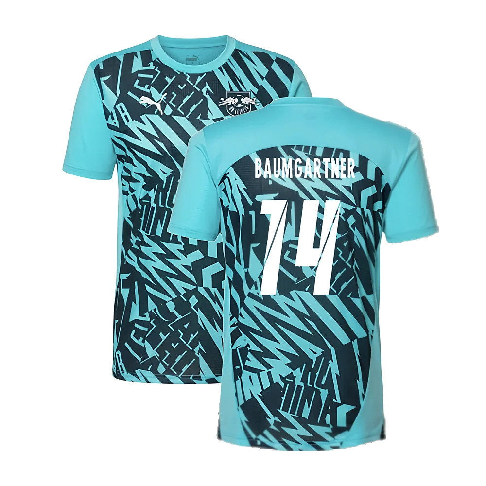 2024-2025 Red Bull Leipzig Pre-Match SS Shirt (Aqua) (Baumgartner 14)_0