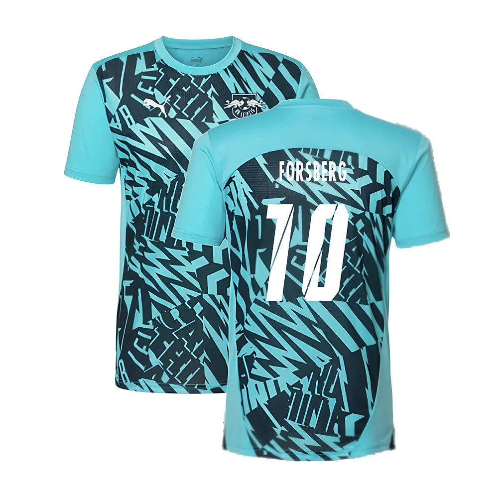 2024-2025 Red Bull Leipzig Pre-Match SS Shirt (Aqua) (Forsberg 10)_0