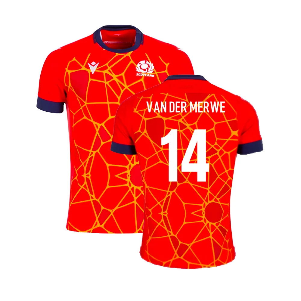 2024-2025 Scotland Rugby Training Jersey (Red) (Van Der Merwe 14)_0