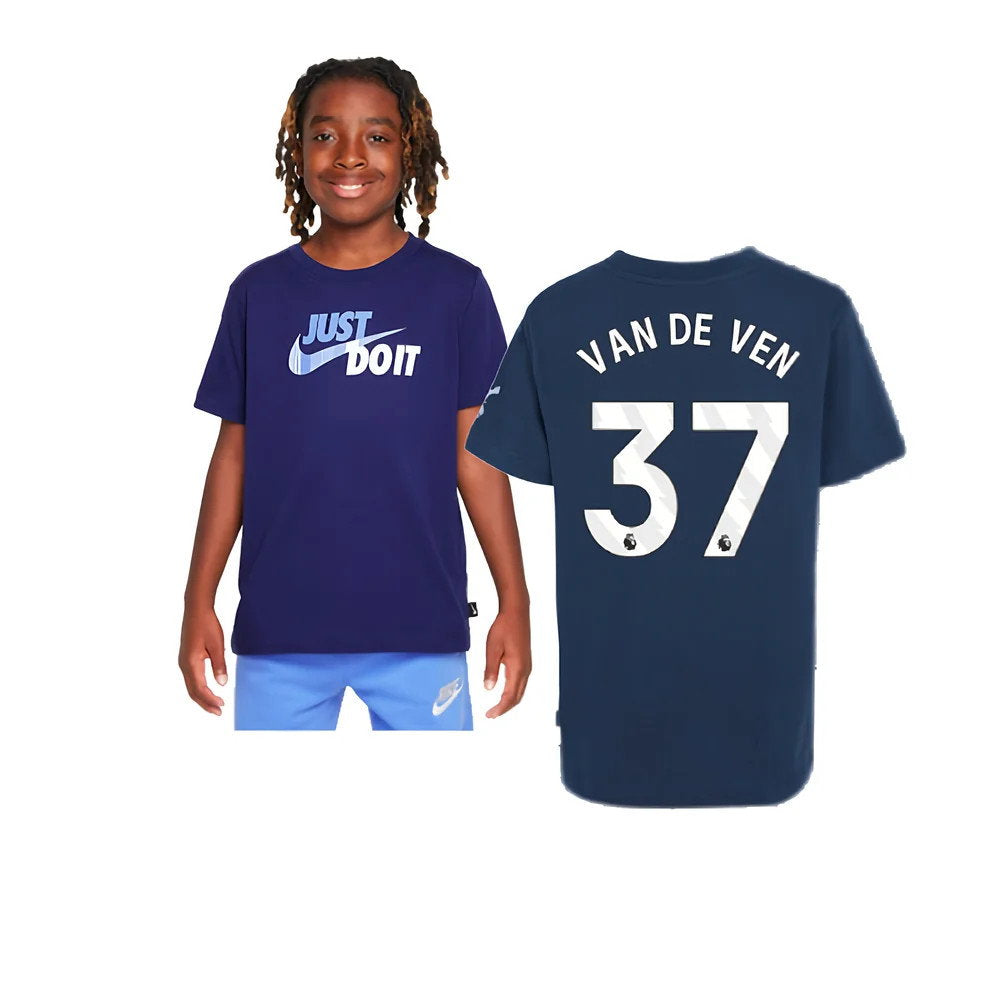 2024-2025 Tottenham Hotspur Just Do It T-Shirt (Navy) - Kids (Van De Ven 37)_0