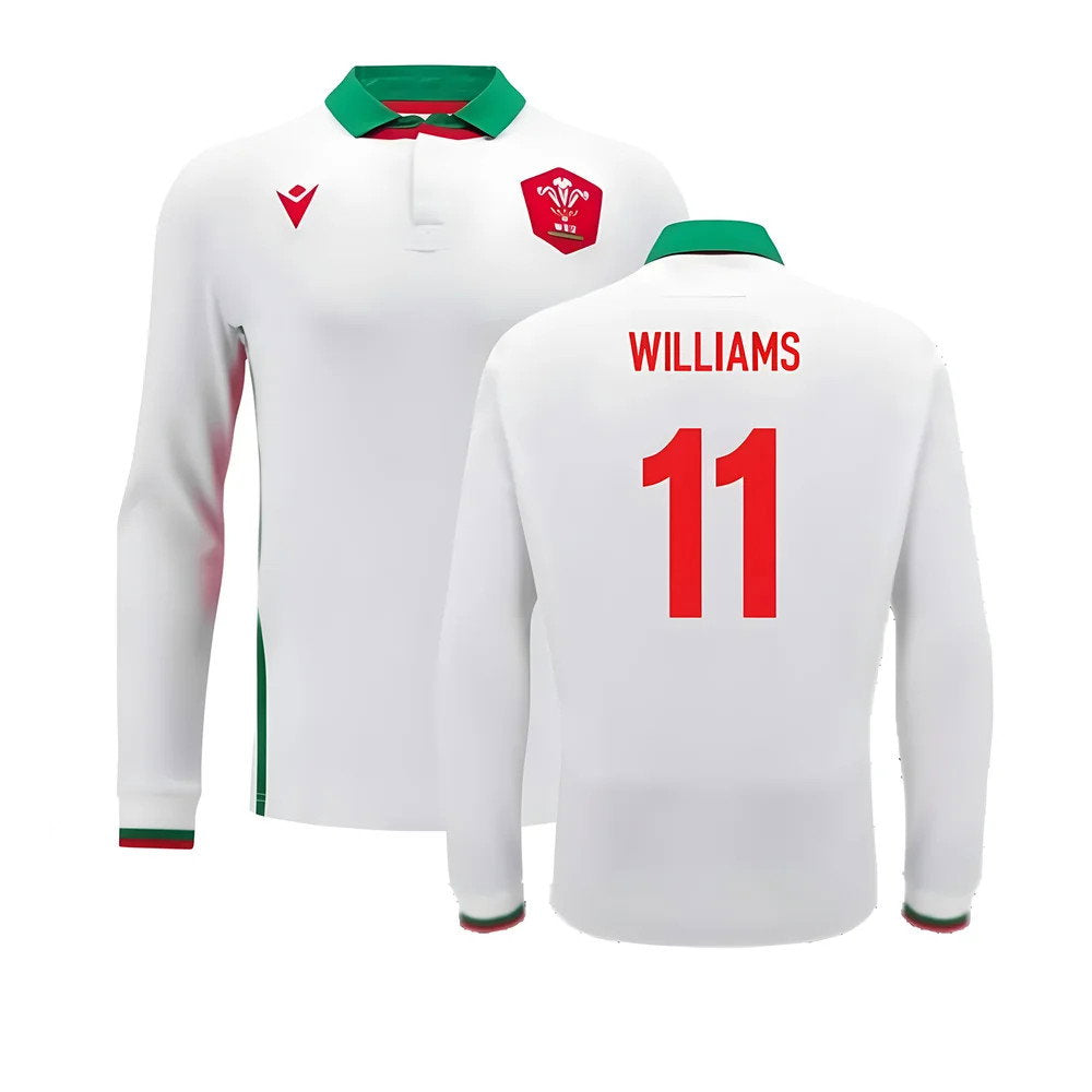 2024-2025 Wales Away Cotton LS Rugby Shirt (Williams 11)_0