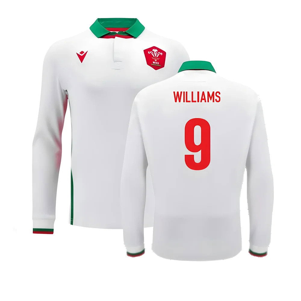 2024-2025 Wales Away Cotton LS Rugby Shirt (Williams 9)_0