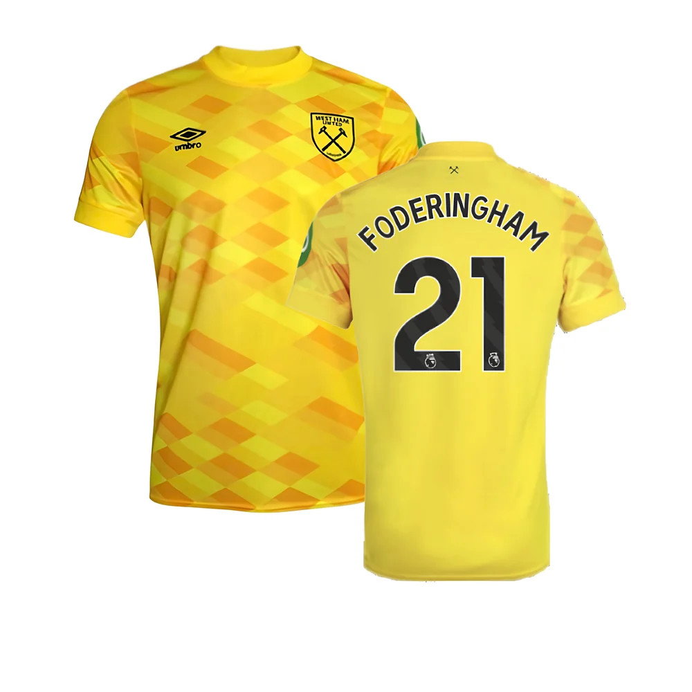 2024-2025 West Ham Goalkeeper Shirt (Yellow) - Kids (Foderingham 21)_0