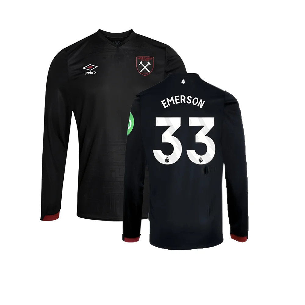 2024-2025 West Ham Long Sleeve Away Shirt (Kids) (Emerson 33)_0