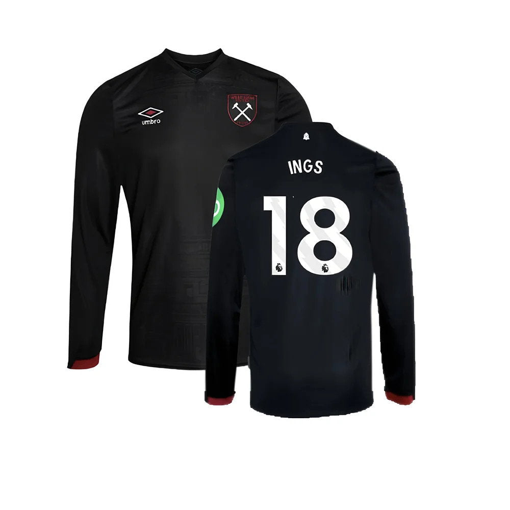 2024-2025 West Ham Long Sleeve Away Shirt (Kids) (Ings 18)_0