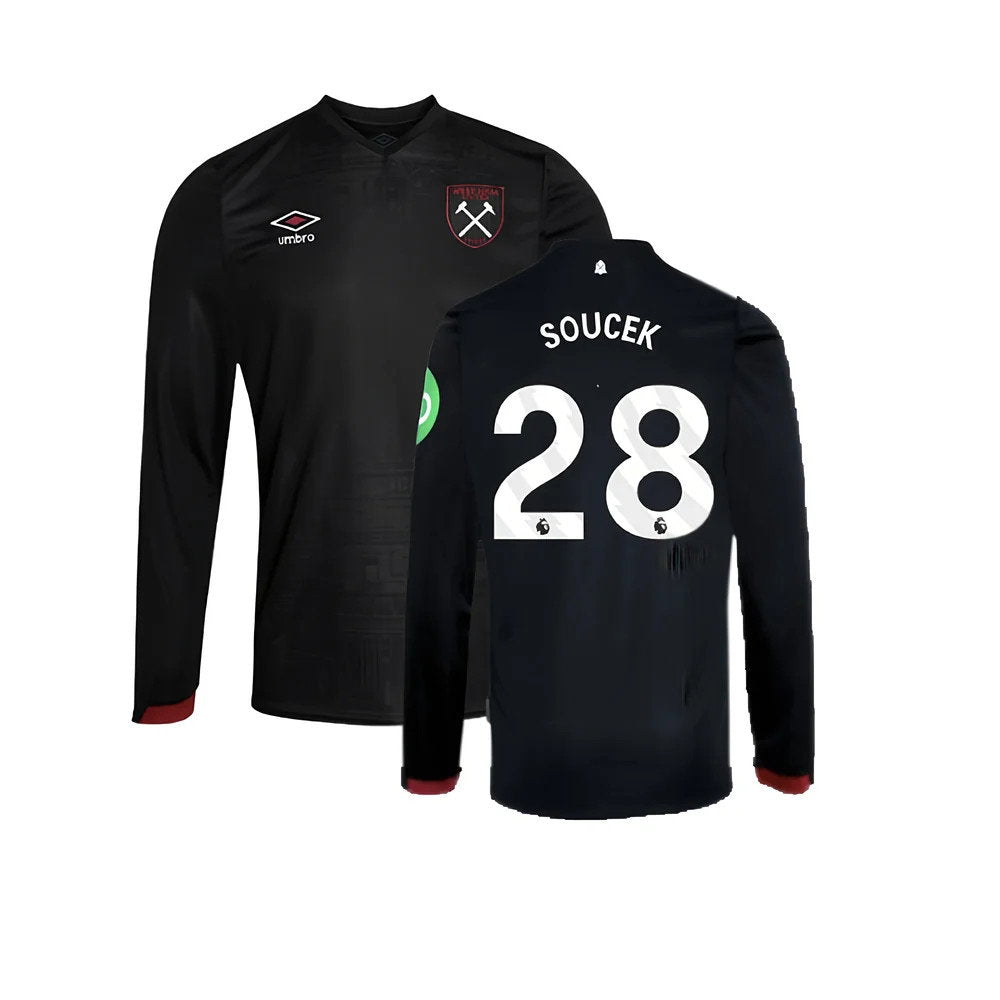 2024-2025 West Ham Long Sleeve Away Shirt (Kids) (Soucek 28)_0