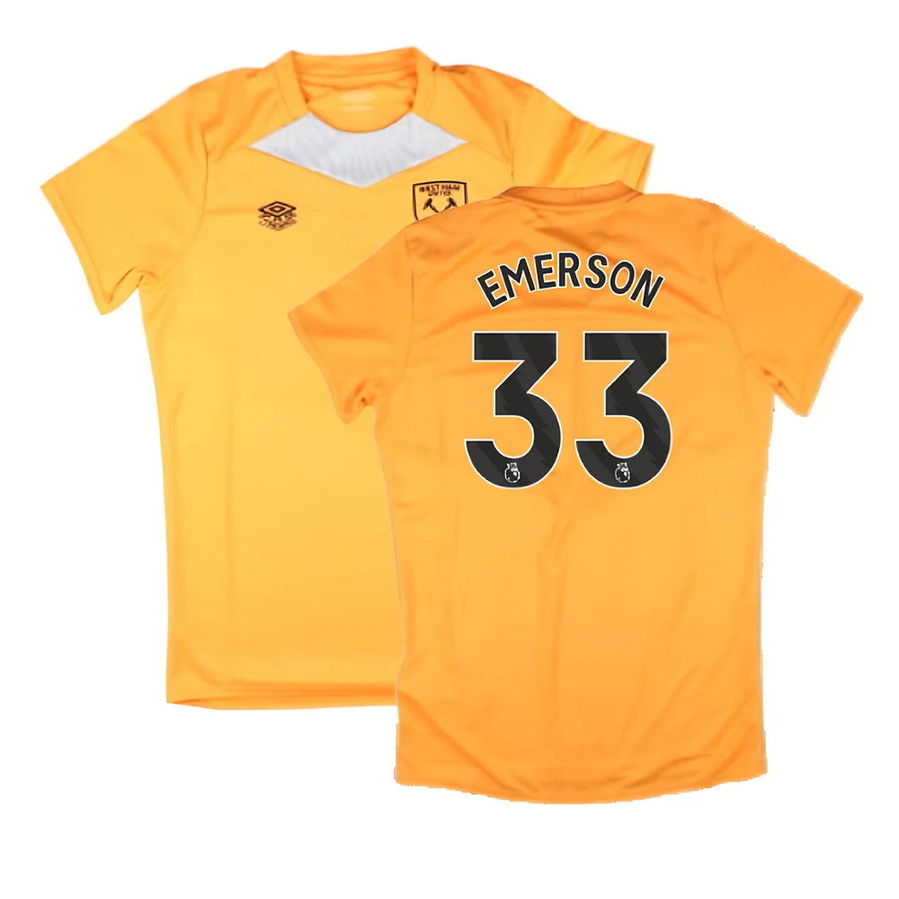 2024-2025 West Ham Training Jersey (Orange) - Kids (Emerson 33)_0