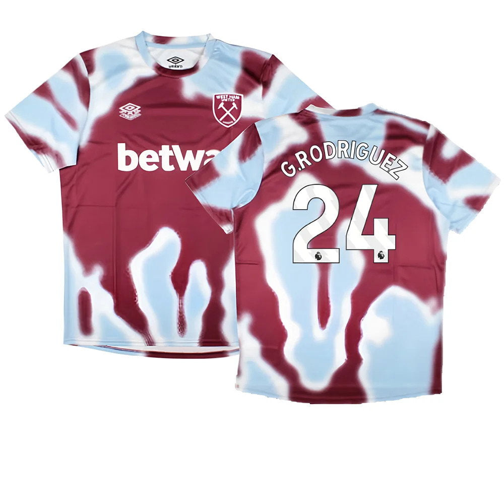 2024-2025 West Ham Warm Up Jersey (New Claret) (G.Rodriguez 24)_0