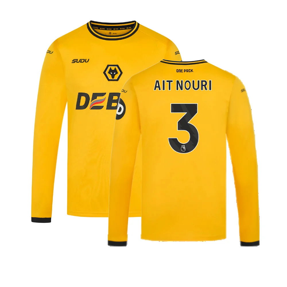 2024-2025 Wolves Long Sleeve Home Shirt (Ait Nouri 3)_0