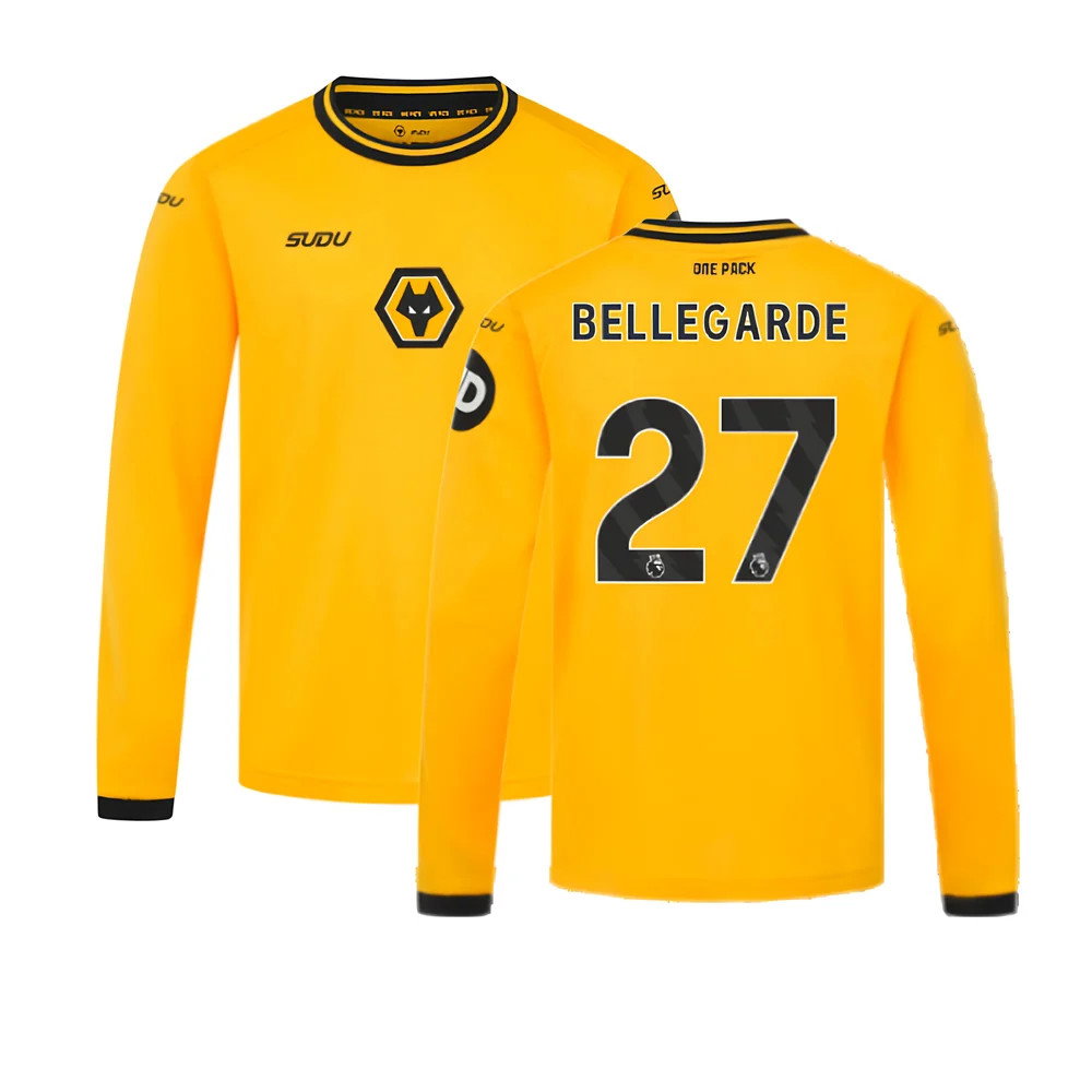 2024-2025 Wolves Long Sleeve Home Shirt (Kids) (Bellegarde 27)_0