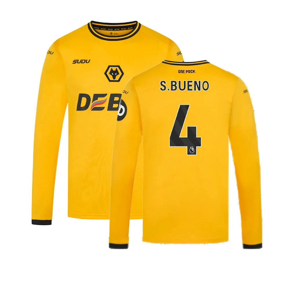 2024-2025 Wolves Long Sleeve Home Shirt (S.Bueno 4)_0