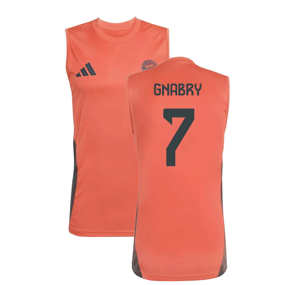 2025-2026 Bayern Munich Sleeveless Jersey (Easy Coral) (Gnabry 7)_0