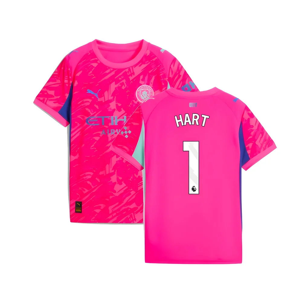 2025-2026 Man City Goalkeeper Home Shirt (Pink) - Kids (Hart 1)_0