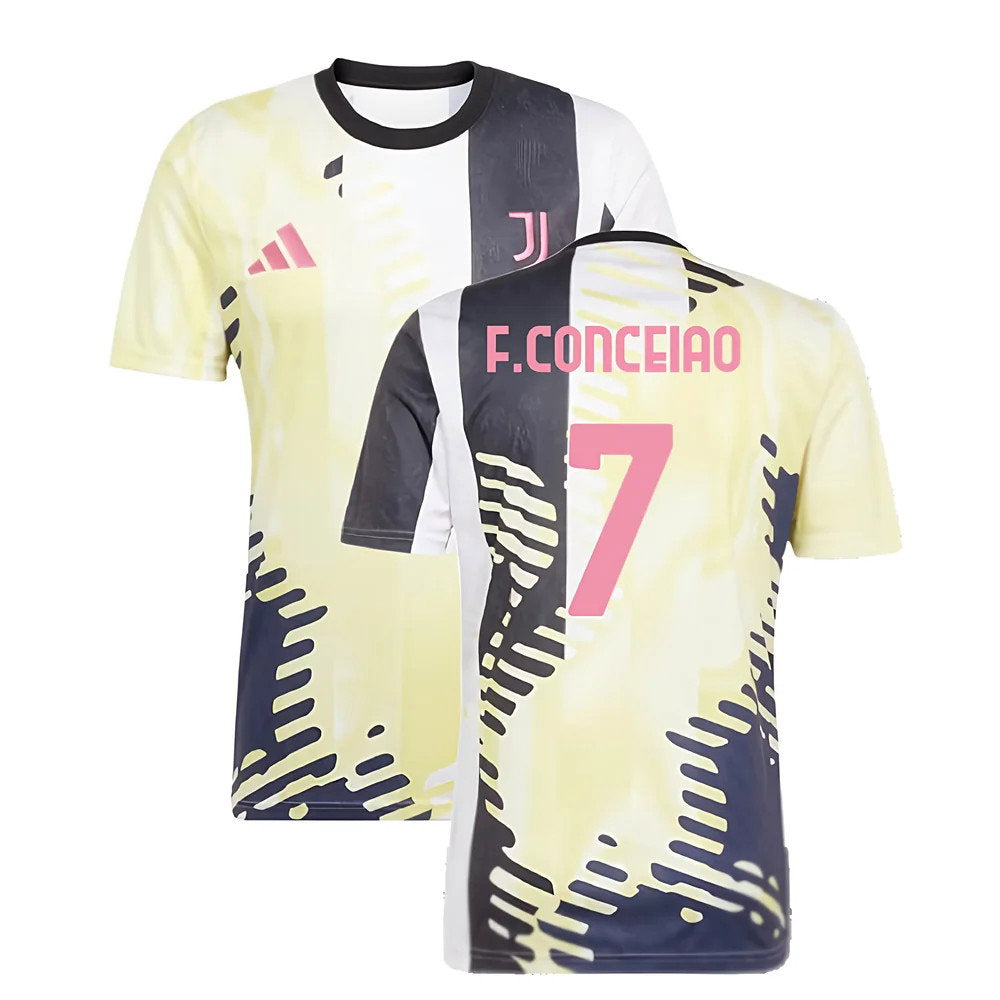 2025 Juventus Pre-Match Shirt (Yellow) (F.Conceiao 7)_0