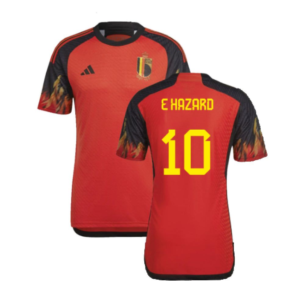 2022-2023 Belgium Authentic Home Shirt (E HAZARD 10)_0