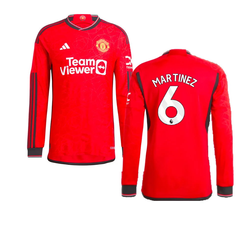 2023-2024 Man Utd Long Sleeve Home Shirt (Martinez 6)_0