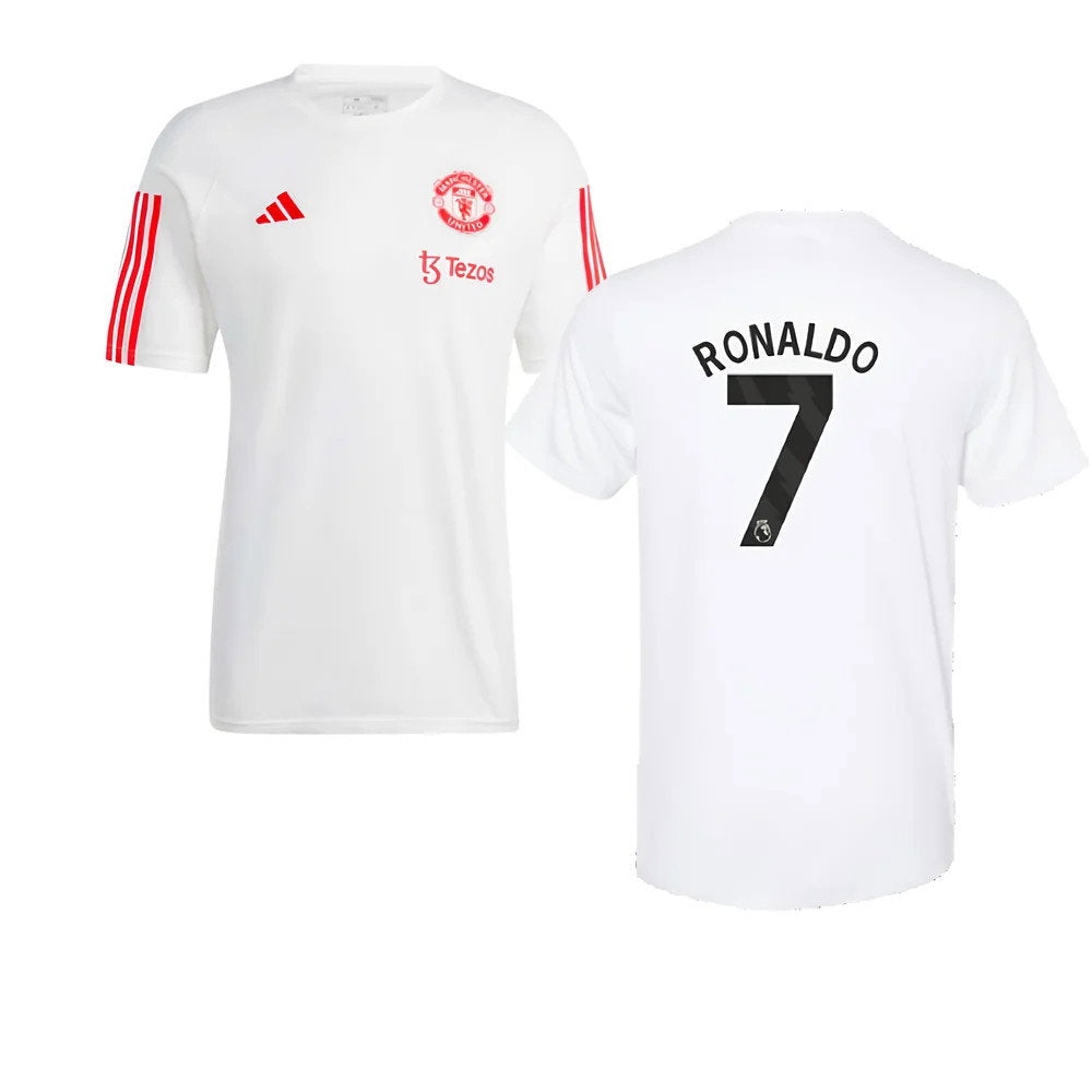 2023-2024 Man Utd Training Tee (White) (Ronaldo 7)_0