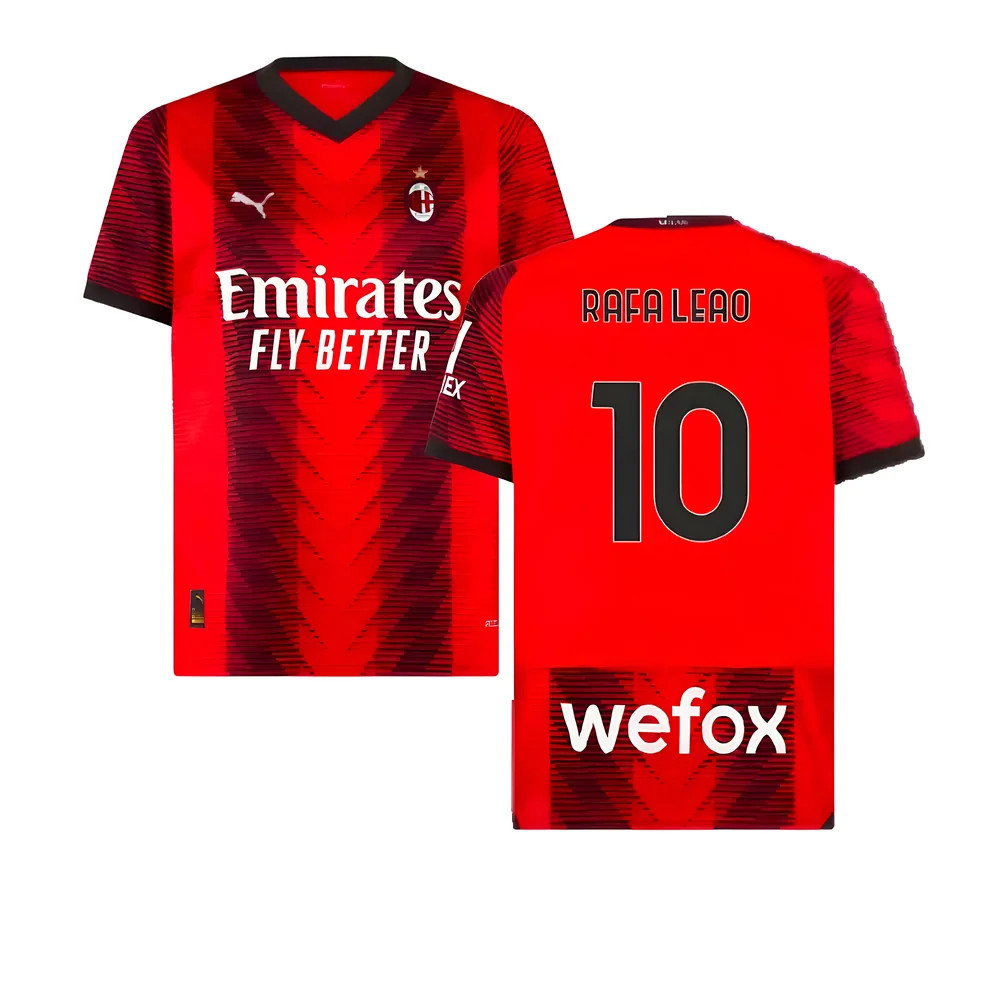 2023-2024 AC Milan Home Shirt (Rafa Leao 10)_0