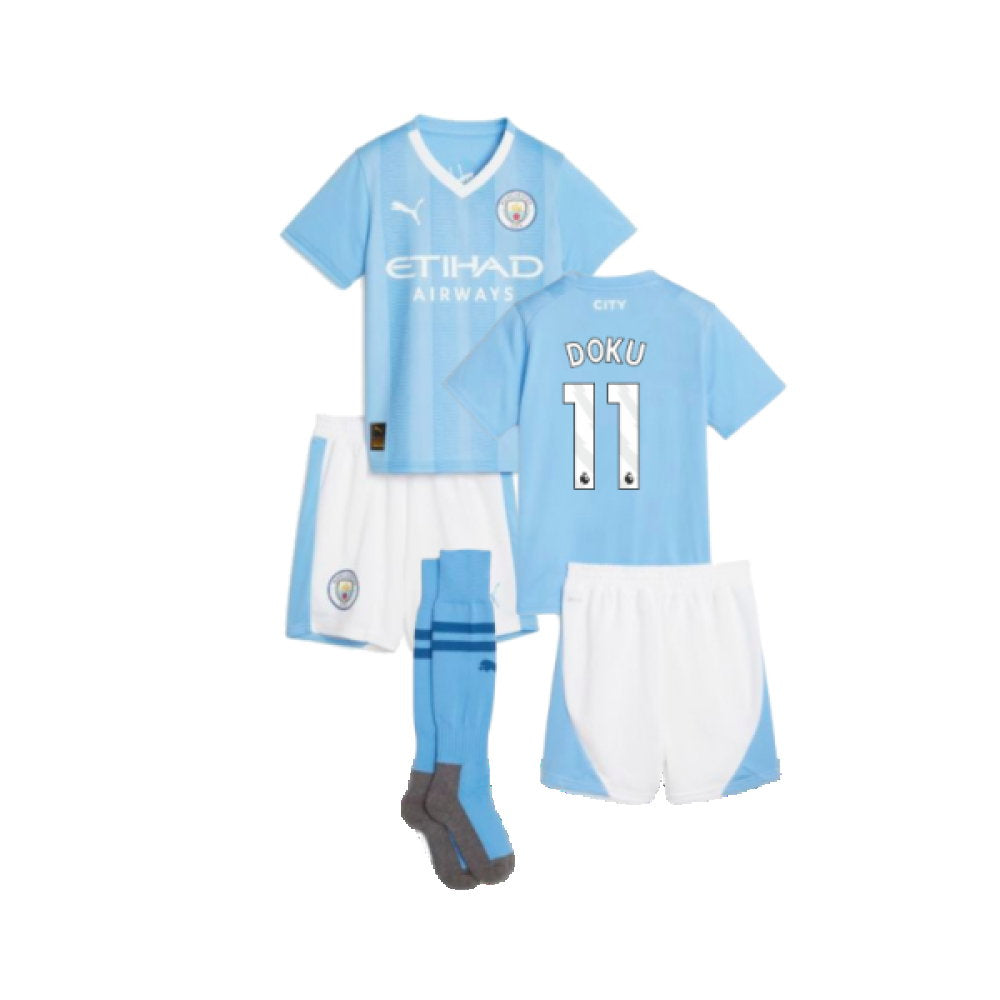 2023-2024 Man City Home Mini Kit (Doku 11)_0
