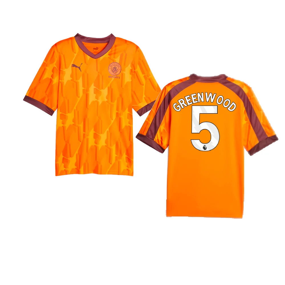 2023-2024 Manchester City eSports Jersey (Orange) (Greenwood 5)_0