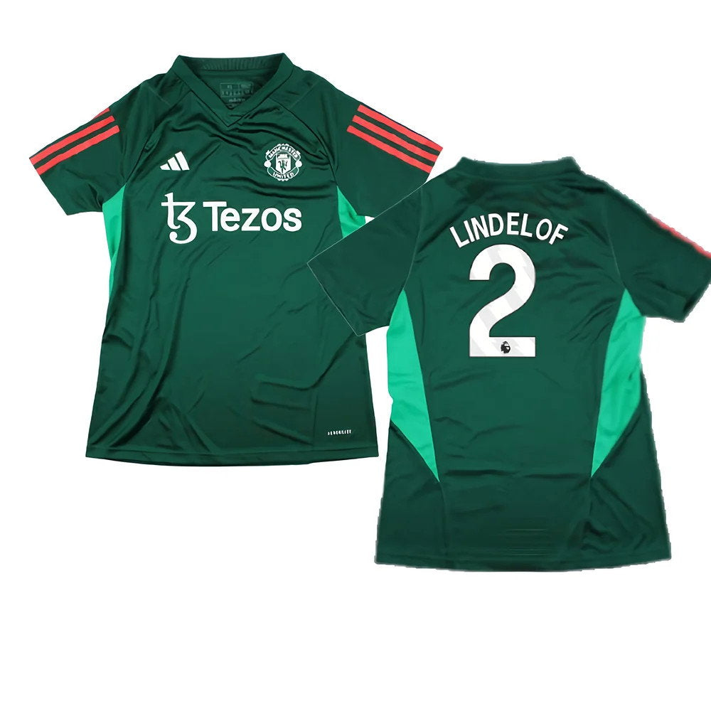 2023-2024 Man Utd Training Shirt (Green) - Ladies (Lindelof 2)_0