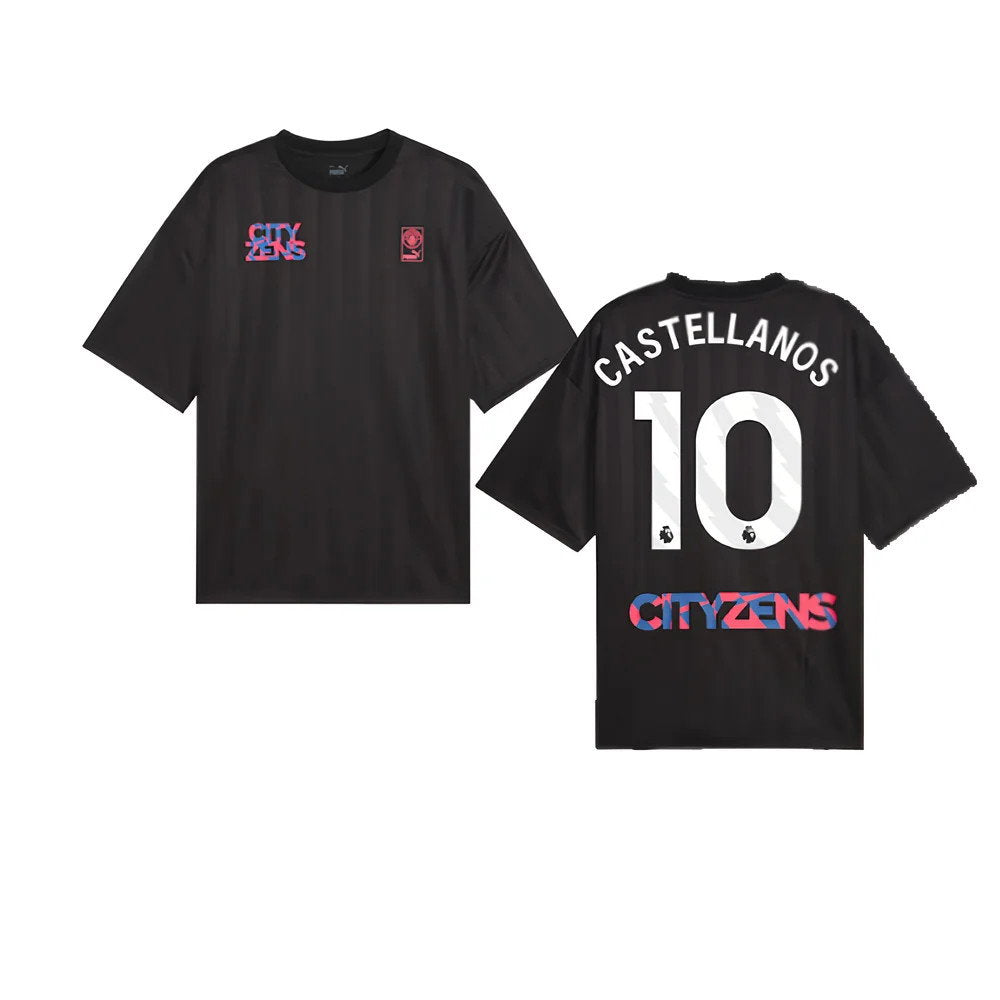 2023-2024 Man City FtblNrgy Jersey (Black) (Castellanos 10)_0
