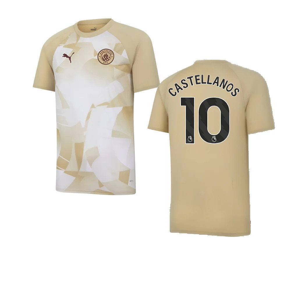 2023-2024 Man City Prematch SS Jersey (Granola) (Castellanos 10)_0